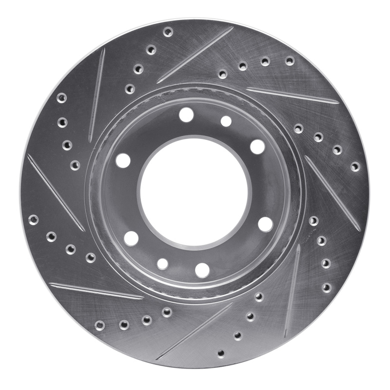 Hyundai Entourage Brake Rotor (1) - Front Right - R1 Concepts - Drilled & Slotted - Silver - `06-`14